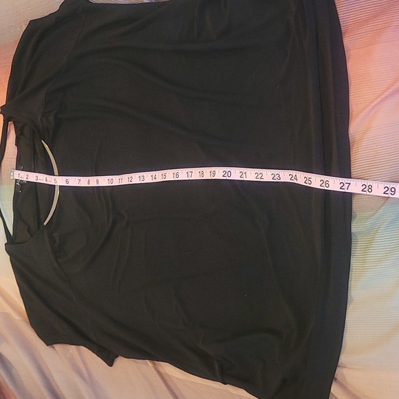 A.U.W black blouse. Gold piece on neckline. Size 1X. - Picture 9 of 10